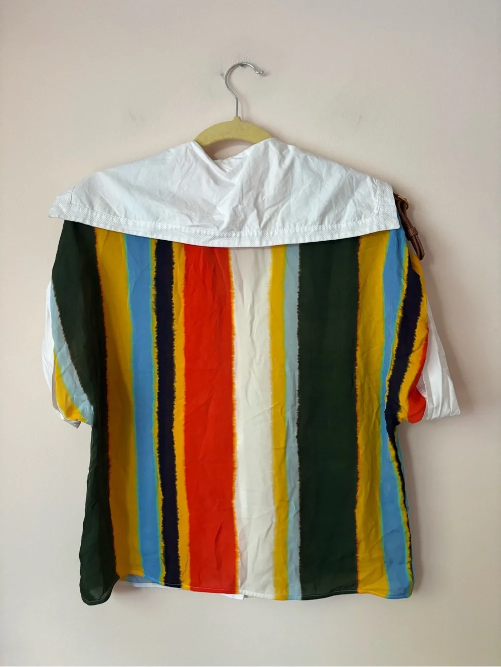 Tory Burch Striped Bullton Down Silk Blouse 6